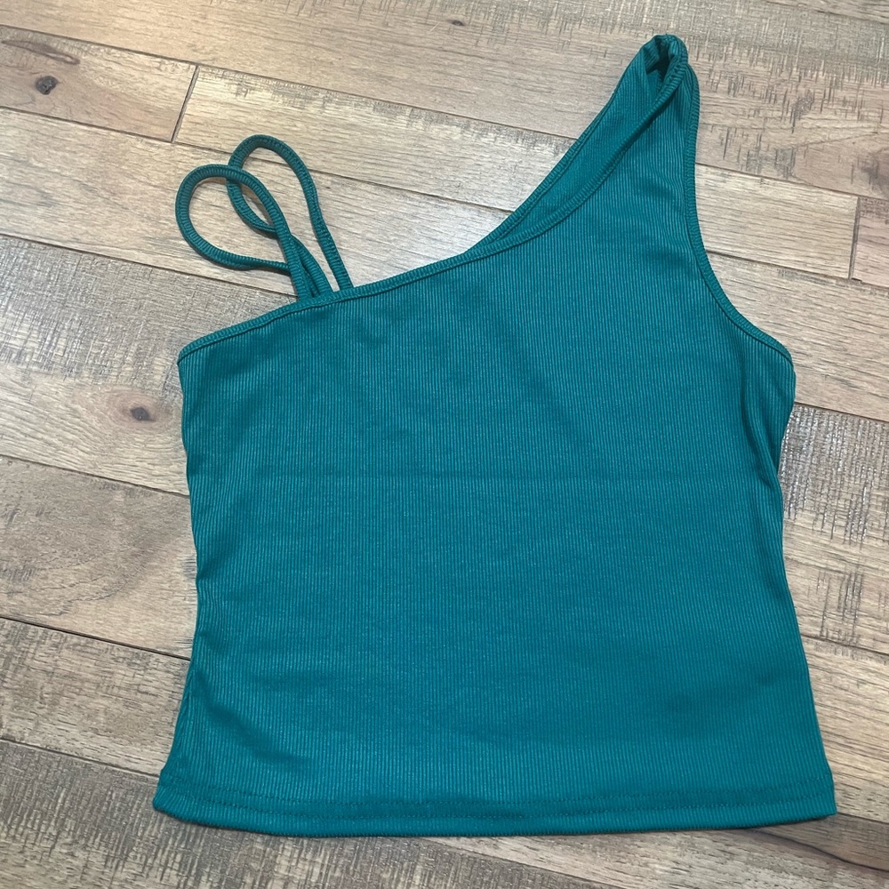 Shein Green Asymetrical Top